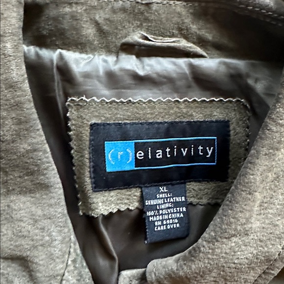 Vtg Relativity genuine suede utility military style jacket - Picture 2 of 6